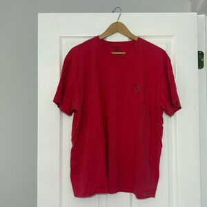 Polo Ralph Lauren TShirt Mens XL Red Green Pony Short Sleeve Pocket Crew Casual